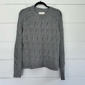 Lucky Brand Women’s Small Grey Sweater Crewneck Wool Alpaca Blend